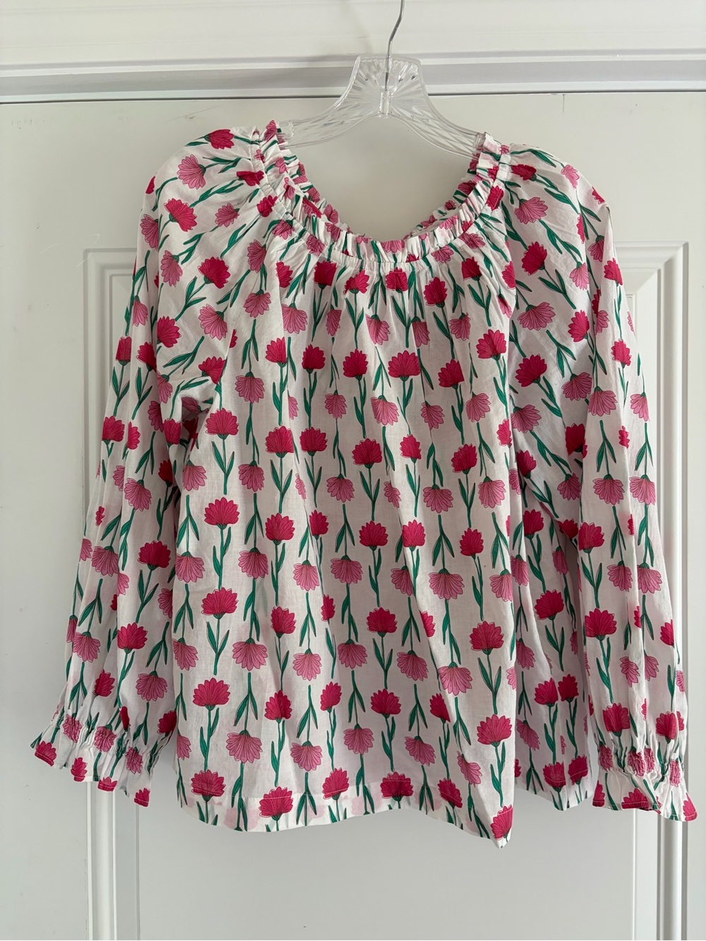 J. Crew Factory blouse with Pink Floral Print